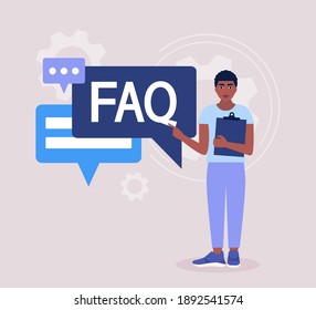 FAQ concept. Vector icon for website information. Colorful flat illustration