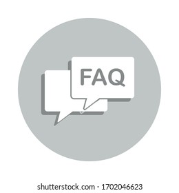 Icono de insignia de conversación de preguntas frecuentes. Glifo simple, vector plano de iconos web para ui y ux, sitio web o aplicación móvil