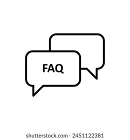 Icono de la insignia de la conversación de la FAQ. ilustración plana simple del liner para el Web y el App..eps