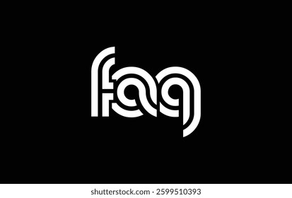 FAQ Creative Unique Modern Letter Logo Design. Stylized logo featuring a unique letter design, presenting abstract minimalist aesthetics and modern appeal.
