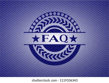 FAQ with denim texture