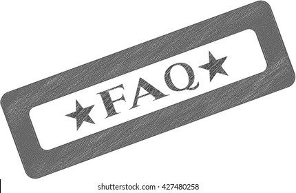 FAQ drawn in pencil