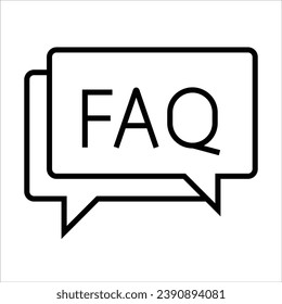FAQ, E-Commerce-Online-Symbol. Rahmensymbol. Vektorgrafik