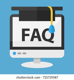 FAQ flat concept. Vector illustration. Element template for design.