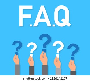 FAQ. Flat design concept for answers and questions. Vector illustration for web banner, business presentation, advertising material