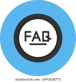 FAQ Flat Multi Color Vector Icon Design