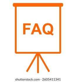 FAQ and flipchart on white