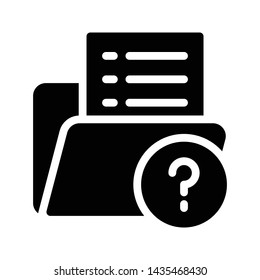 faq folder glyph flat vector icon