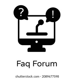 Faq forum solid style icon, editable vector 