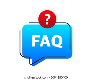 FAQ or frequently asked question banner. Vector illustration.