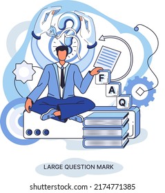 FAQ frequently asked questions. Answer to question section on website, support chat. Communication on website or internet. Directories of headings to provide search through them. User help divide