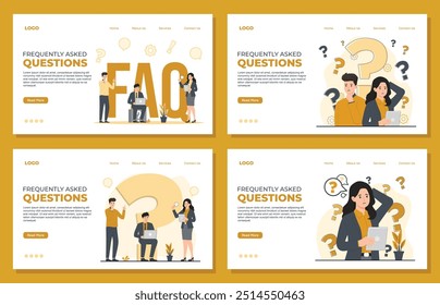 faq Häufig gestellte Fragen Concept Illustration Flat Design Website Landing Page Template 