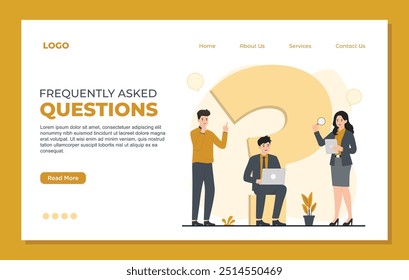 faq frequently asked questions concept illustration Flat design website landing page template 