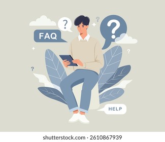 faq frequently asked questions concept illustration Flat design 