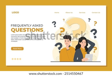 faq frequently asked questions concept illustration Flat design website landing page template 