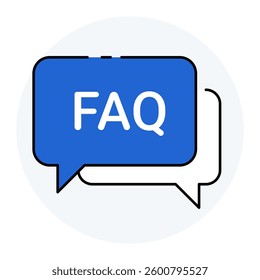 FAQ, Frequently asked questions, Customer support, Quick answers section. Vector Editable Stroke Icon.