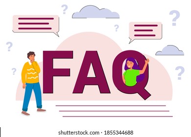 FAQ - frequently asked questions flat vector concept illustration Online Support center Question answer metaphor Creative web page design template