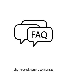 FAQ, icono de línea de preguntas frecuentes. Ilustración de elemento simple. Preguntas frecuentes, diseño de símbolos de esquema de concepto de preguntas frecuentes.