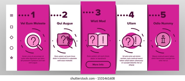 Faq Frequently Asked Questions Onboarding Mobile App Page Screen Vector Website And Word Faq In Quote Frame, Exclamation And Information Mark Concept Linear Pictograms. Contour Illustrations