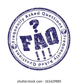FAQ (frequently asked questions) rubber stamp