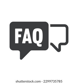 FAQ, Frequently Asked Questions Speech Bubbles Isolated Vector Icon