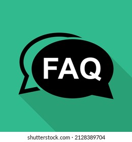 FAQ, frequently asked questions vector icon. Information speech bubble symbol, help message .