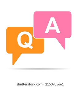 FAQ, preguntas frecuentes icono vector de preguntas. Símbolo de burbuja de voz de información, mensaje de ayuda.