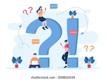 FAQ or Frequently Asked Questions for Website, Blogger Helpdesk, Clients Assistance, Helpful Information, Guides. Background Vector Illustration