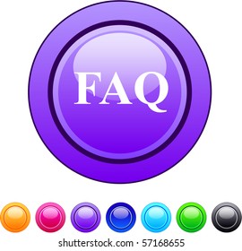 Botones web de círculo brillante FAQ.