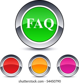 FAQ glossy round web buttons.