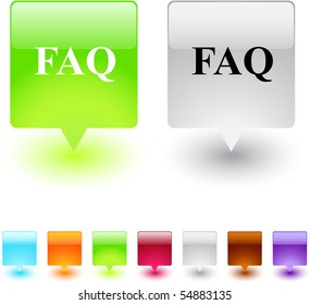 FAQ glossy square web buttons.