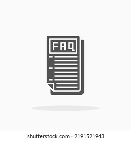 Faq glyph icon. Can be used for digital product, presentation, print design and more.