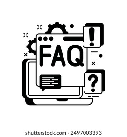 FAQ Glyph Icon, Vector illustration