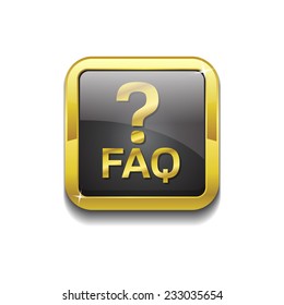 FAQ Gold Vector Icon Button