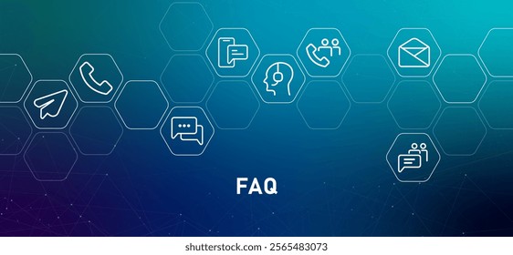 FAQ gradient web header frequently asked question information guide help communication problem solve call support answer design