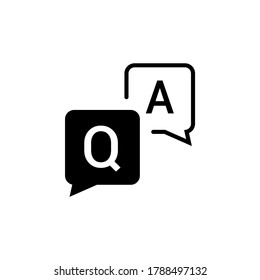 Faq help flat design icon. Query frequently question speech vector information symbol