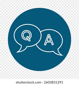 FAQ, help flat design icon. Query frequently question speech vector information symbol.  Q and A sign symbol.  Vector illustration isolated on white background.