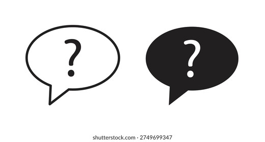 Faq help icon in a simple, black and white style.