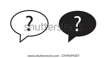 Faq help icon in a simple, black and white style.