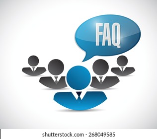 faq help team sign illustration design over white