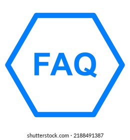 FAQ and hexagon on white
