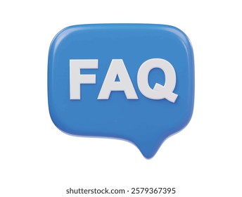 Faq icon 3d render illustration