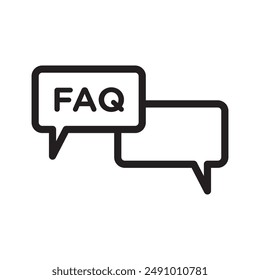 FAQ icon Black line art vector logo