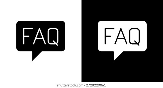 FAQ-Symbol schwarz-weiß gefüllt.