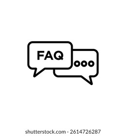 FAQ icon black and white vector sign