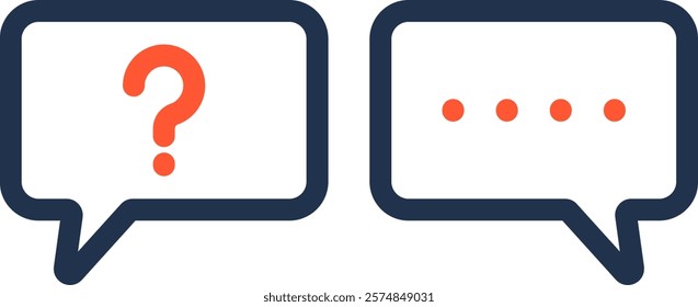 Faq Icon Color Line Vector Illustration