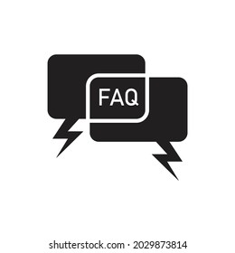 Diseño de icono Faq aislado en ilustración de vector de fondo blanco
