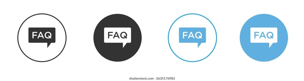 FAQ icon Editable flat style, illustration icons