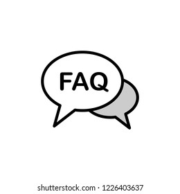 FAQ Icon. Editable Vector Stroke 64x64 Pixel. 