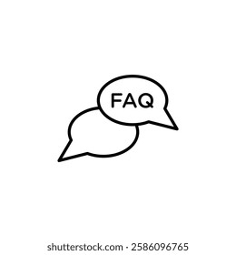 FAQ icon Flat fill set collection